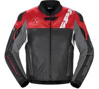 Spidi DP-Progressive, giacca in pelle 54 male Nero/Rosso/Bianco/Grigio