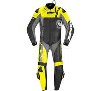 Spidi DP-Progressive Perforated Pro Costume intero in pelle per moto, nero/giallo, Taglia 58