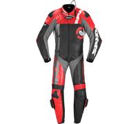 Spidi DP-Progressive Perforated Pro Costume intero in pelle per moto, nero-rosso, taglia 46