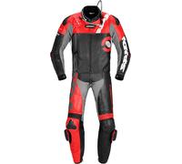 Spidi DP-Progressive Touring Tuta in pelle della moto a due pezzi, rosso/nero, Taglia 50