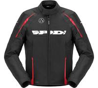 Spidi Dragon H2OUT Giacca tessile da motocicletta impermeabile, nero/rosso, Taglia XL