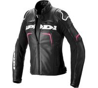 Spidi Evorider 2 Giacca di pelle moto da donna, nero/rosso, Taglia 48