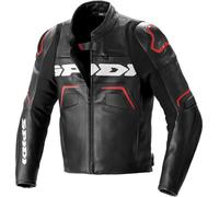 Spidi Evorider 2 Giacca in pelle motociclistica, nero-rosso, taglia 54 per maschi