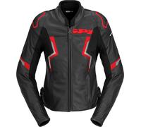 Spidi Evorider 3 Giacca in pelle da moto da donna, nero-rosso, taglia 38 per donne