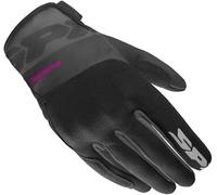 Spidi Flash-KP Tex Guanti da moto da donna, nero-porpora, taglia XS per donne