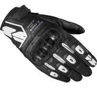 G-CARBON, Guanti da Moto, Colore Nero e Bianco, Taglia M, con Touchscreen Capacitivo e Imbottiture Protettive, Guanti da Moto in Pelle Resistenti all'Abrasione e Traspiranti