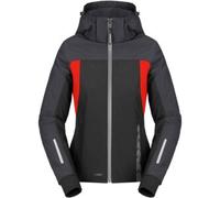 Spidi H2Out II impermeabile Felpa con cappuccio da moto da donna, nero-rosso, taglia 2XL per donne
