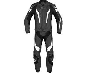 Spidi Laser Touring Abito in pelle moto in due pezzi, nero-bianco, taglia 46 per maschi