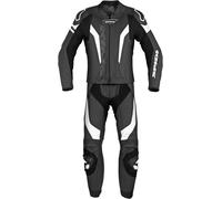 Spidi Laser Touring Abito in pelle moto in due pezzi, nero/nero/bianco, Taglia 54