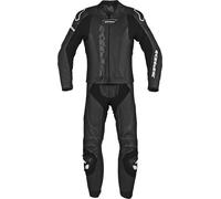 Spidi Laser Touring Abito in pelle moto in due pezzi, nero-bianco, taglia 56 per maschi