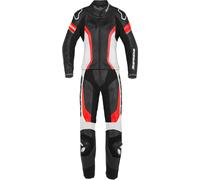 Spidi Laser Touring Due pezzi da donna tuta in pelle della moto, nero-bianco-rosso, taglia 38 per donne