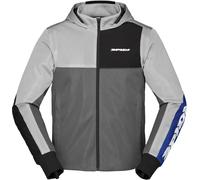 Spidi Net Felpa con cappuccio da moto, nero/grigio/blu, Taglia L