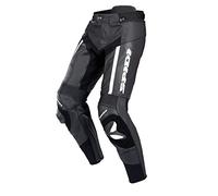 Spidi - Pantaloni da Moto in Pelle RR PRO, Nero/Bianco, 56