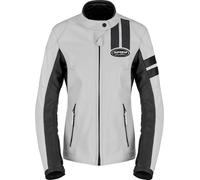 Spidi Roar Giacca in pelle da moto da donna, nero-grigio, taglia 42 per donne