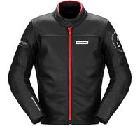 Spidi Genesis Giacca in pelle per moto, nero/rosso, Taglia 46