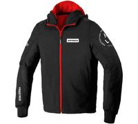 Spidi TexTech Armor Evo Felpa con cappuccio motociclistica, nero-rosso, taglia S