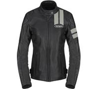 Spidi Roar Giacca in pelle da moto da donna, nero-grigio, taglia 40 per donne