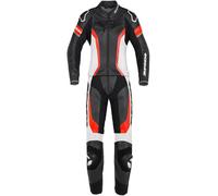 Spidi Laser Touring Due pezzi da donna tuta in pelle della moto, nero-bianco-rosso, taglia 40 per donne
