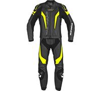 Spidi Laser Touring Abito in pelle moto in due pezzi, nero-giallo, taglia 58 per maschi