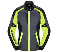 Spidi Tek Net Giacca moto da donna, nero-grigio-giallo, taglia M per donne