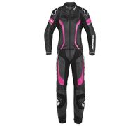 Spidi Laser Touring Due pezzi da donna tuta in pelle della moto, nero-rosa, taglia 44 per donne
