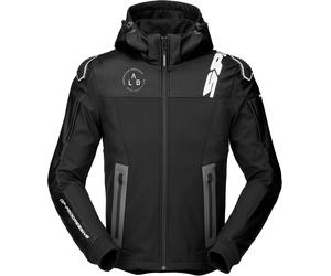 Spidi Warrior Felpa con cappuccio da moto, nero-bianco, taglia M per maschi