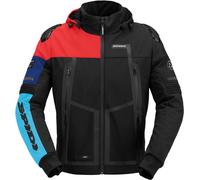 Giacca Moto Impermeabile Spidi Hoodie Warrior H2Out Nero Rosso Azzurro XL