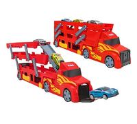 Spidko Grande Camion Bisarca 50 cm - Trasformabile in Pista da Corsa - Incluse 3 Automobili da corsa in metallo 1:64 - Dettagli realistici - Globo Giocattoli 41404