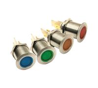 Spie LED Stagne in Acciaio Inox 12V - Ø 19mm - Verde