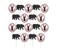 Spiedini da cocktail o topper per cupcake, 6,3 cm (confezione da 15 pezzi da 36) in carta e legno