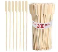 Spiedini di bambù per Barbecue,200 Pezzi Spiedini di Legno Spiedini di Finger Food in bambù per Barbecue, Kebab, Hamburger, Frutta, Marshmallow (200PCS 25CM)