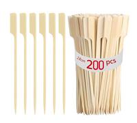 Spiedini di bambù per Barbecue,200 Pezzi Spiedini di Legno Spiedini di Finger Food in bambù per Barbecue, Kebab, Hamburger, Frutta, Marshmallow (200PCS 18CM)