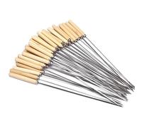 Spiedini for kebab, 20 pezzi/set spiedini for barbecue con manico in legno in acciaio inox for all'aperto campeggio