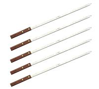 Spiedini for kebab, 5 pezzi spiedini for barbecue in acciaio inossidabile riutilizzabili con manico in legno forchetta for lunghi e piatti for carne
