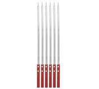 Spiedini for kebab, 6 pezzi/set spiedini larghi for barbecue in acciaio inox 40/50/60 cm lunghi con manico in legno forchetta for(50cm)