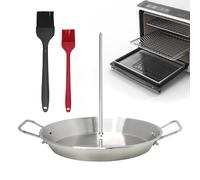 Spiedini in acciaio inox, alpistol rotante, spiedino alpastol alla griglia, spiedino alpastor, spiedino in acciaio inox su spiedini, senza piastra antigoccia, 3 rimovibili