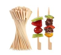 Spiedini in bambù, 100 pezzi, lunghi 20 cm, spiedini in bambù, spiedini in bambù, spiedini da cocktail, per barbecue, cocktail