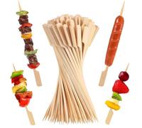 Spiedini in legno, 200 pezzi, 12 cm, in bambù, per snack, finger food, spiedini in legno, per spiedini di frutta, spiedini da cocktail