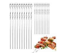 Spiedini in Metallo, Spiedini Lunghi E Antiruggine, 20 Pezzi Da Barbecue Per Kebab E Carne, Per Pollo Carne Salsiccia Gamberi Campeggio Picnic Festa Matrimonio