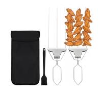 Spiedini Per Barbecue E Griglia,Bastoncini Da Griglia E Kebab Riutilizzabili Con Spingidisco - Spiedini Da Pollo - Carne Pollo Manzo Maiale Gamberi Pesce Salsiccia Barbecue All'Aperto