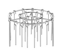 Spiedini per barbecue, in acciaio, 6,3 pollici, set da 24 spiedini per barbecue + griglia rotonda, in acciaio 304, per friggitrice ad aria calda, forno, cuoci riso e cucina