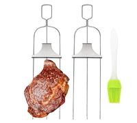 Spiedini per grigliare, spiedini da barbecue per grigliare - Bastoncini riutilizzabili in acciaio - Utensili da cucina a 3 pin per spiedini da barbecue per frutta, maiale, pesce