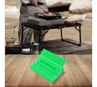 Spiedino portatile 3 in 1 per carne, verdure e frutti di mare, strumento compatto per grigliare in ABS per barbecue all'aperto, campeggio e feste in giardino (15,5 (The Green Three)
