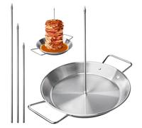 Spiedino Verticale Per Barbecue, Supporto Per Spiedini Verticali, Spiedino Verticale Con Forchette Di Pollo Rimovibili Per Barbecue, Spiedo Di Carne In Acciaio Inox Adatto Per Bistecca,8,10,12 Pollici