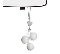 Spiegel Hart Ornament - Pluche Bal Hanger Decor | Bling Accessoire Voor Interieur Styling Romantisch Cadeau Voor Rijden Comfort Trendy