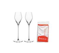 Spiegelau Definition - Set di 2 bicchieri per digestivi + panno per la pulizia, bicchieri per aperitivi (130 ml) e panno in microfibra per la pulizia del vetro (50 x 64 cm), vetro di cristallo