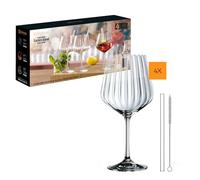 NACHTMANN 4 CALICI GIN TONIC con CANNUCCIA VETRO E SCOVOLINO 103143