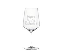 Spiegelau & Nachtmann Style Bicchiere da vino da 630 ml con incisione Work Wine Balance - regalo divertente per gli amanti del vino - bicchiere con scritta - regalo per lui e per lei