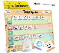 SpielLieb® Montessori - Agenda giornaliera per bambini, con 166 magneti, scrivibile e lavabile, ideale per l'apprendimento di routine e struttura, agenda per bambini