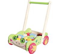 SpielMouse - Carrello in legno con blocchi di costruzione, 20 pezzi